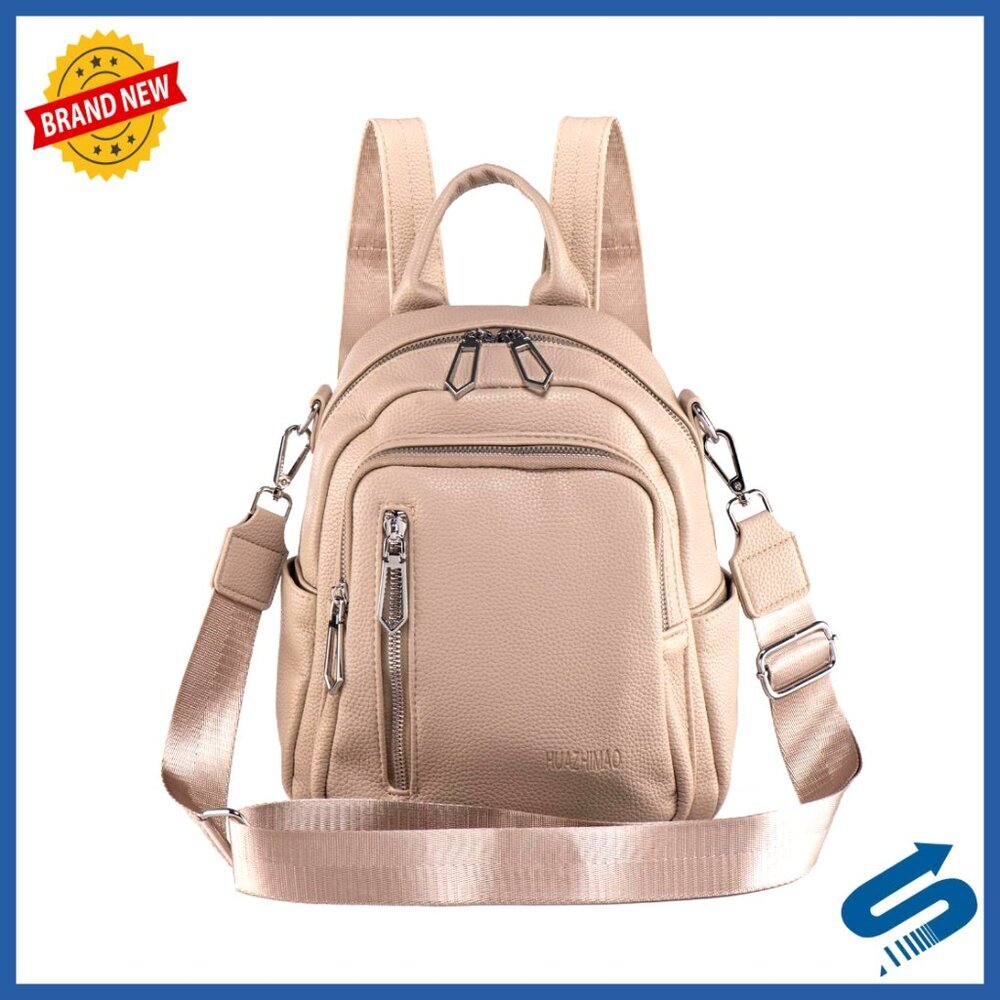 Mini Backpack Purse Versatile 3-in-1 PU Leather Handbag Shoulder Bag Travel